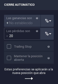 Cierre automático iq option