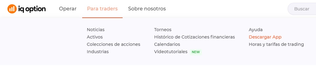 Descarga app iq option