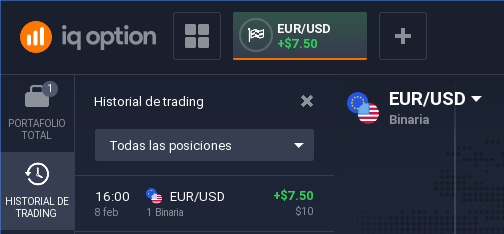 historial venta iq option