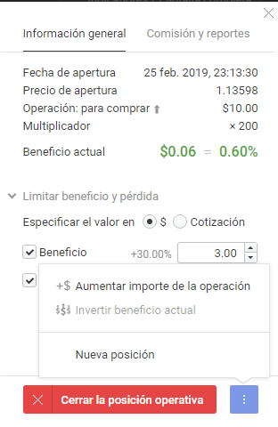 modificación de orden