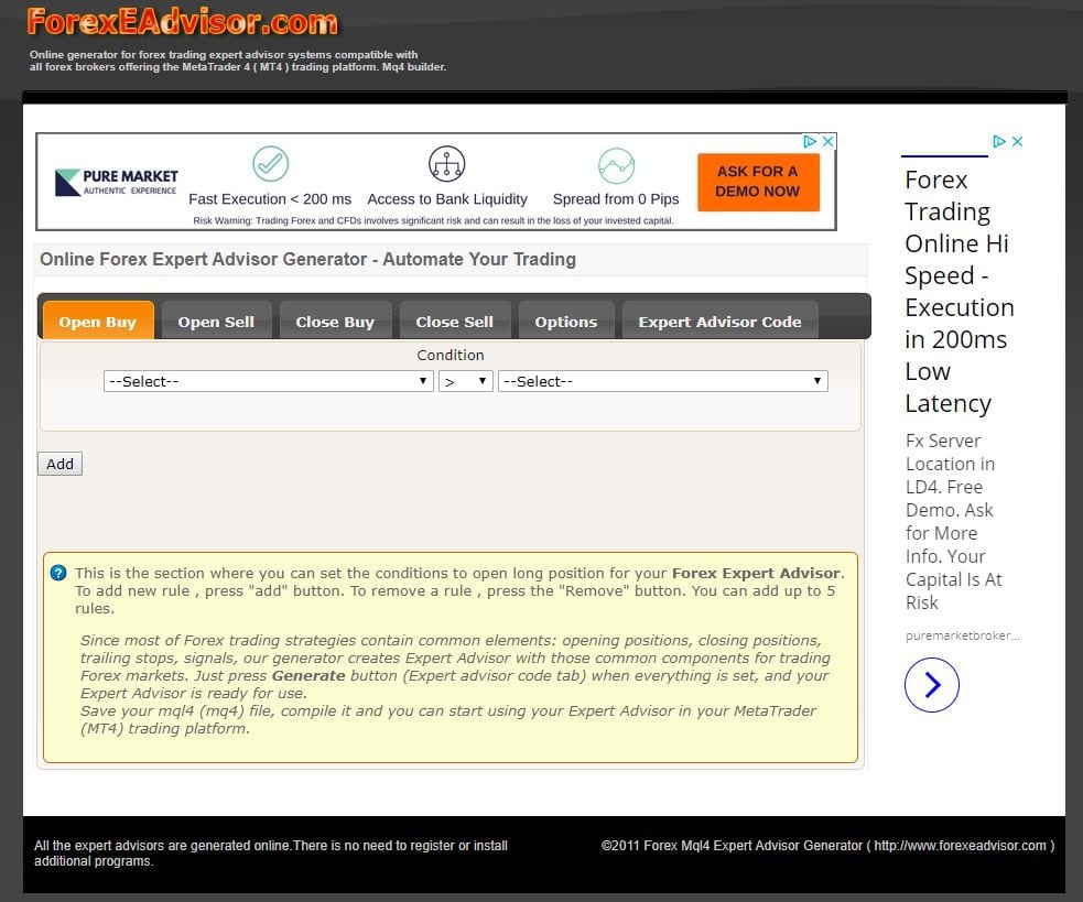 menu desplegable en expert advisor