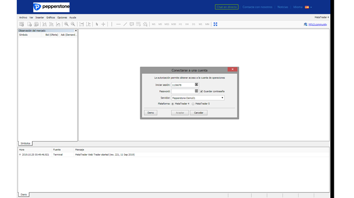 Webtrader-inicio-servidor-MT4-pepperstone