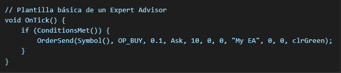 codigo base expert advisor