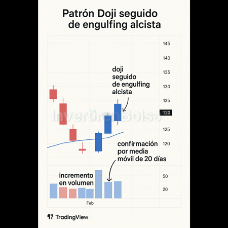 patron vela doji y engulfing-alcista Amazon